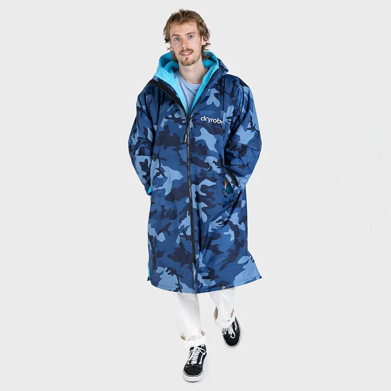 Dryrobe Advance Long Sleeve Change Robe in Blue Camo/Blue