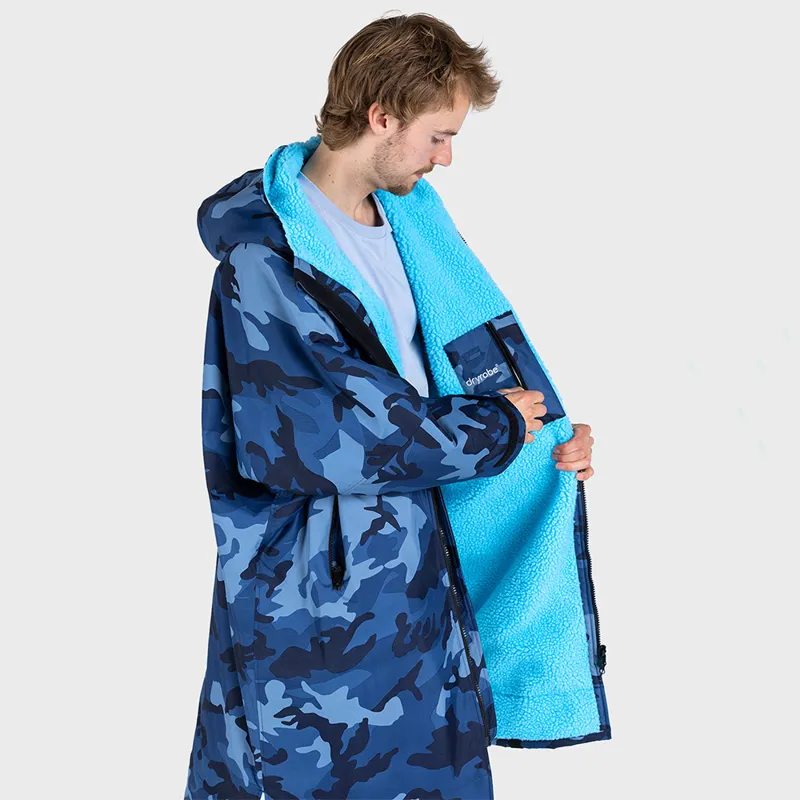 Dryrobe Advance Long Sleeve Change Robe in Blue Camo/Blue-3