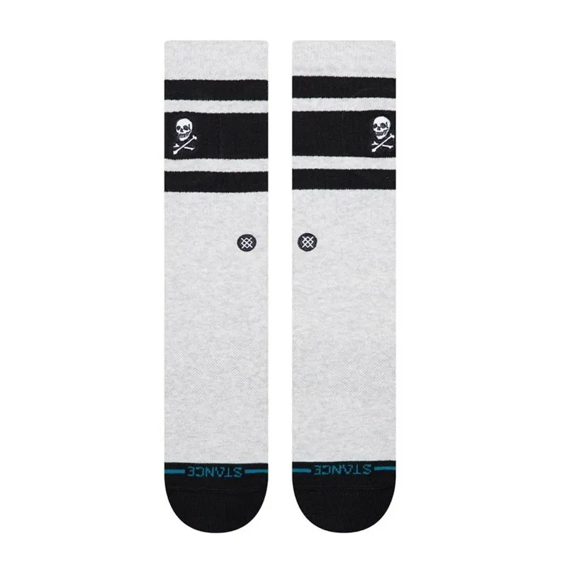 Stance Boyd Skull Crew Socks  in Heather Grey - SIZE Large-1