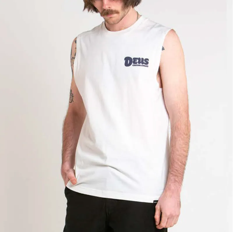 Deus Ex Machina Bubble Up Muscle Tee in Vintage White