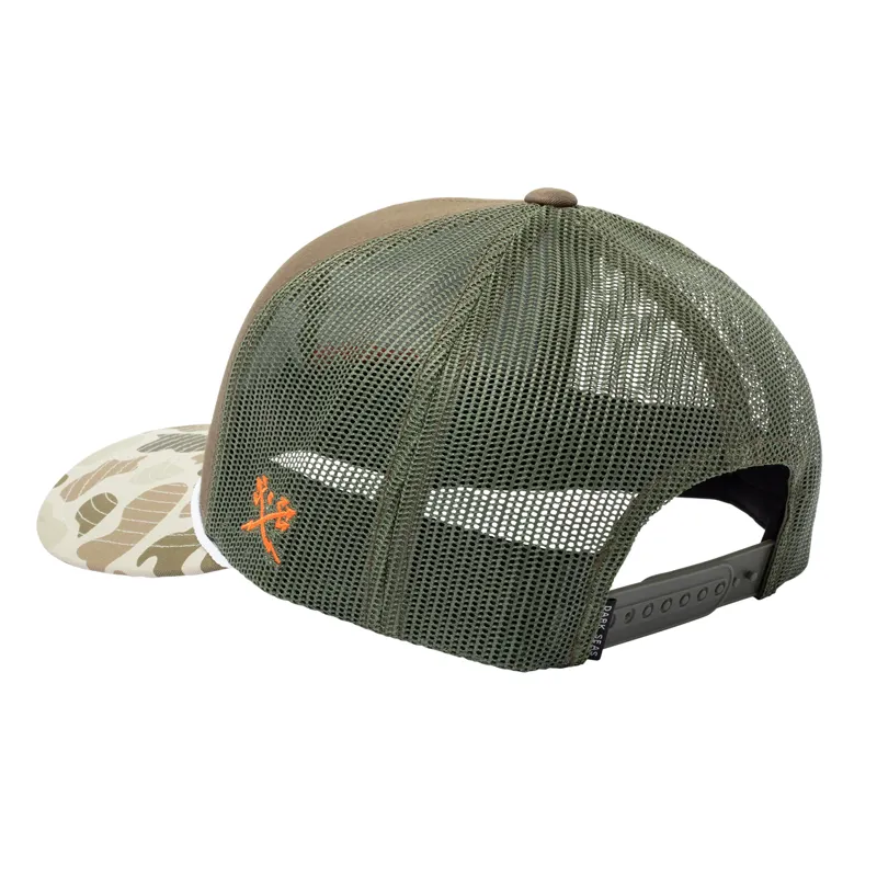 Dark Seas Bucked Cap in Olive/Camo-1
