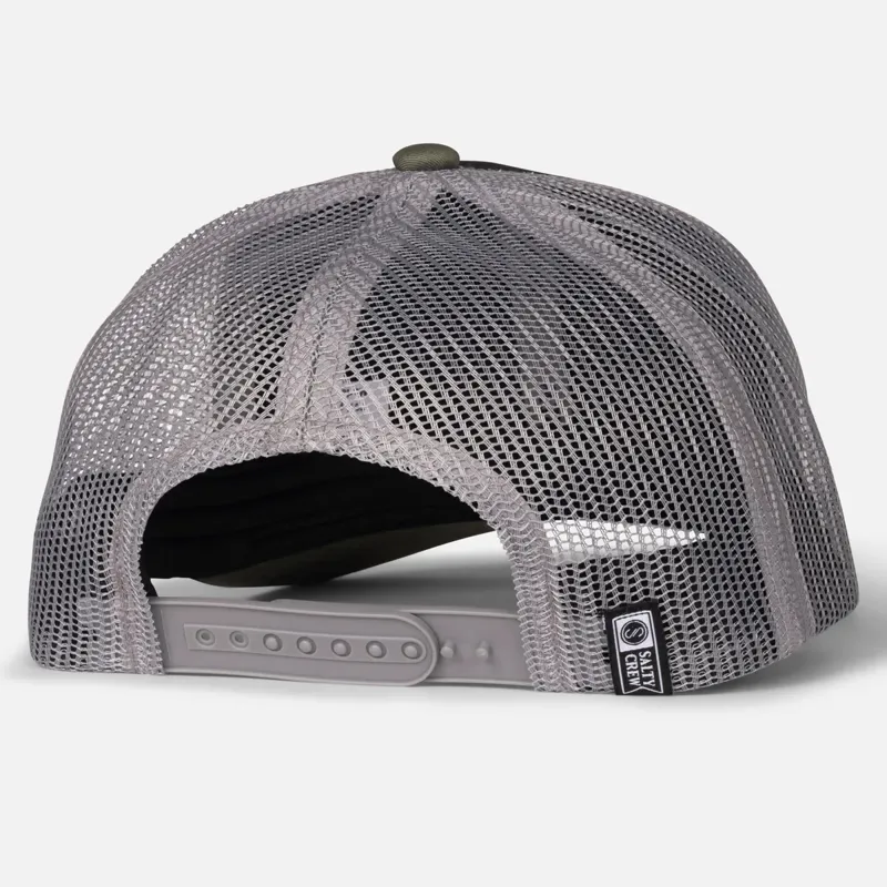 Salty Crew Surface Retro Trucker Cap in Black/Olive-1
