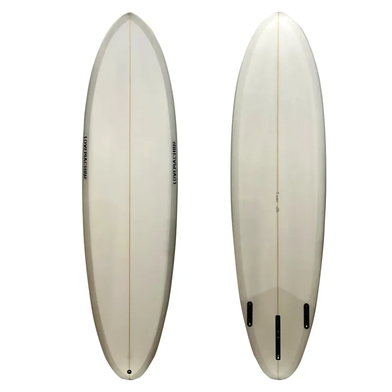 Love Machine Surfboards 6ft 08 Cheet in Clear/Grey - Futures Sides