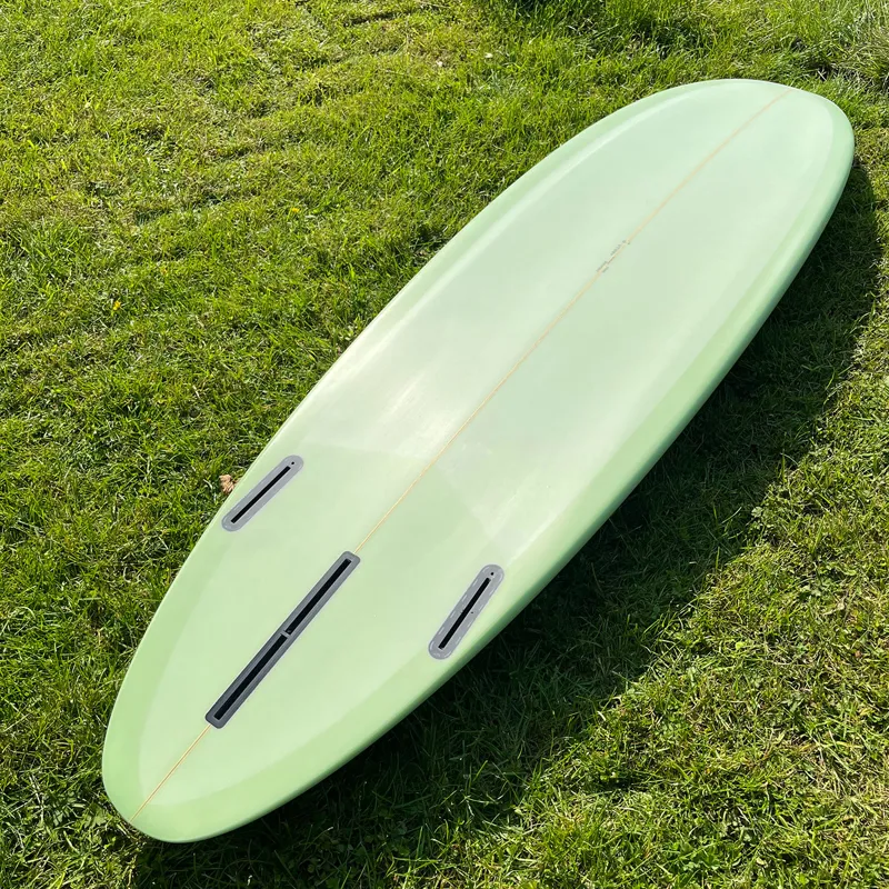 Love Machine Surfboards 6ft 10 Cheet in Green - Futures Sides-2