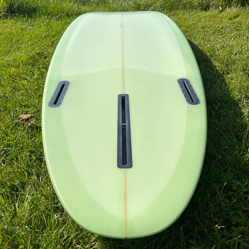 Love Machine Surfboards 6ft 10 Cheet in Green - Futures Sides-4