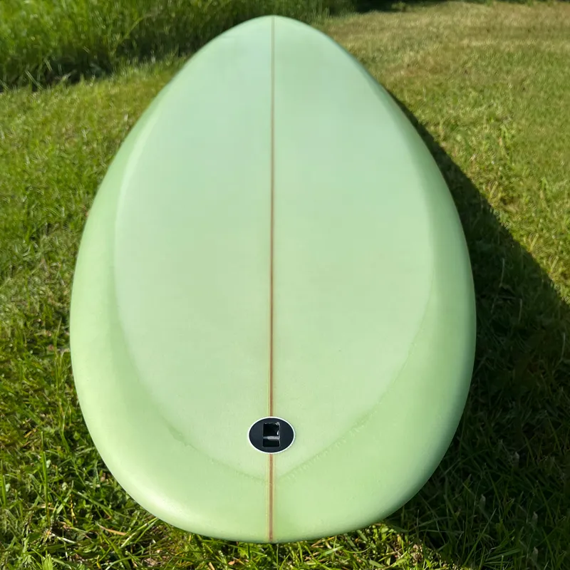 Love Machine Surfboards 6ft 10 Cheet in Green - Futures Sides-5