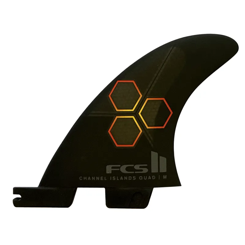 FCS II CI PC Tri-Quad Fin Set in Black Flame-2