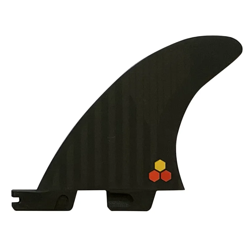 FCS II CI PC Tri-Quad Fin Set in Black Flame-3
