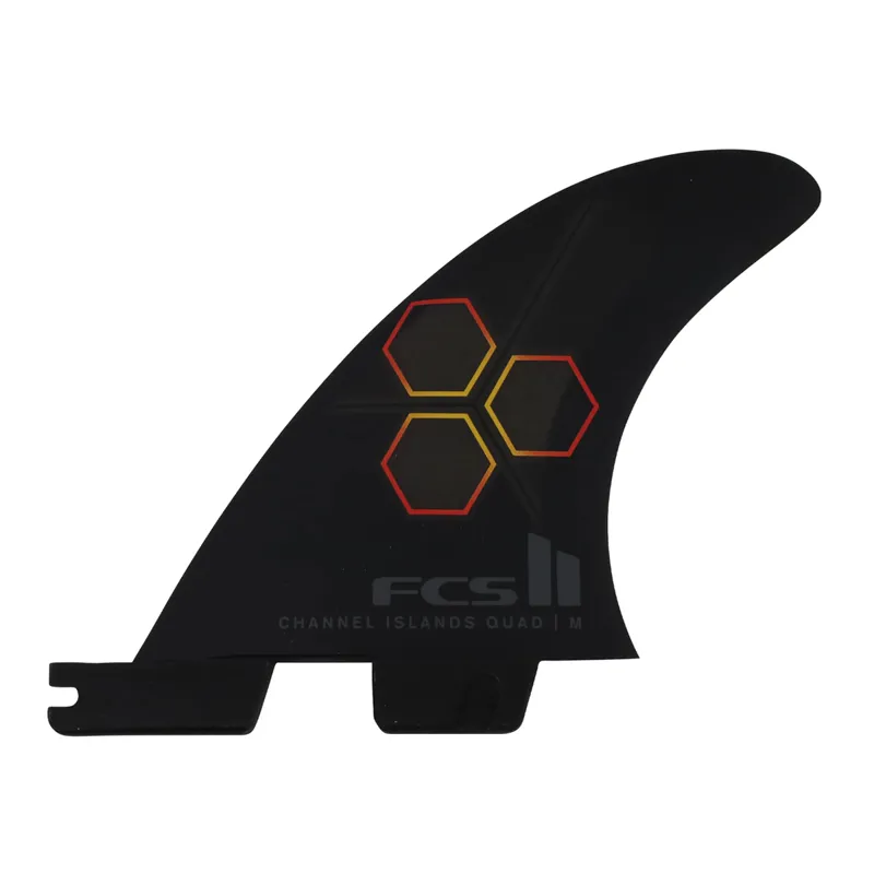 FCS II CI PC Quad Rears Fin Set in Black Flame