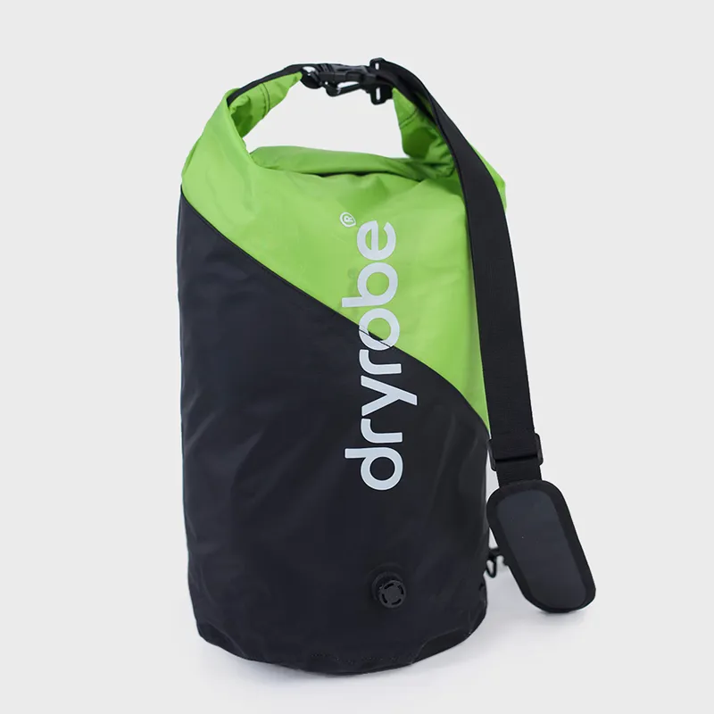Dryrobe Compression Travel Bag in Black/Lime-2