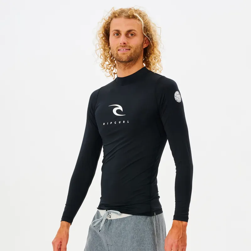 Rip Curl Corps Long Sleeve UV Tee in Black-1