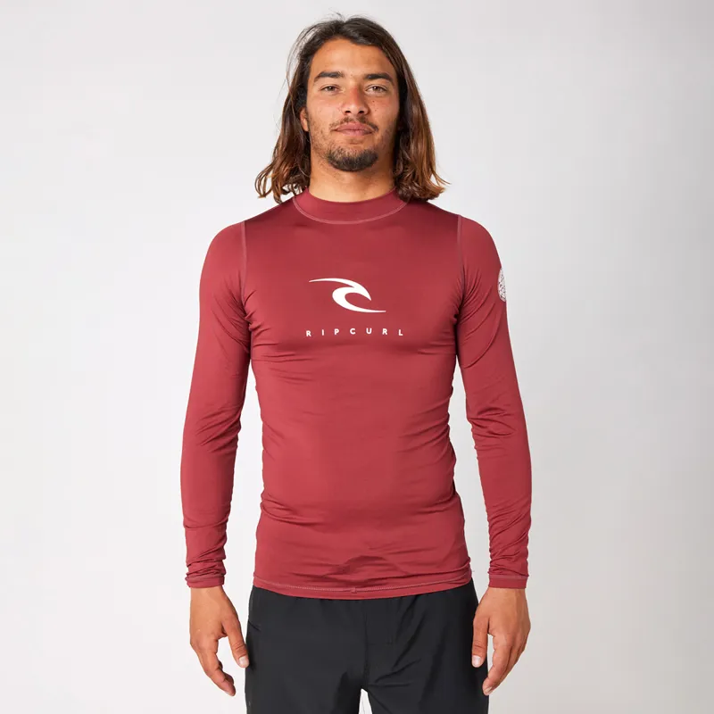Rip Curl Corps Long Sleeve UV Tee in Maroon