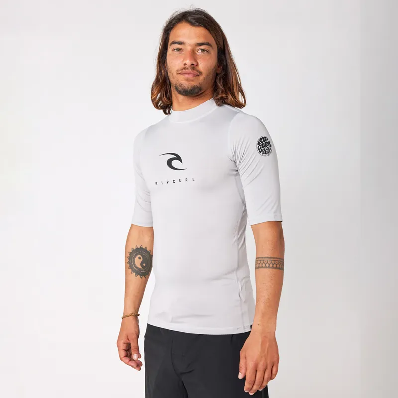 Rip Curl Corps Short Sleeve UV Tee in Light Grey-1