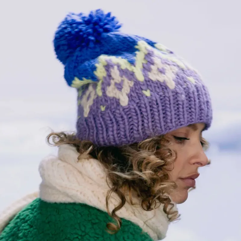 Barts Curley Beanie in Violet-3