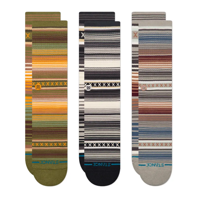 Stance Curren Crew Socks 3 Pack in Green
