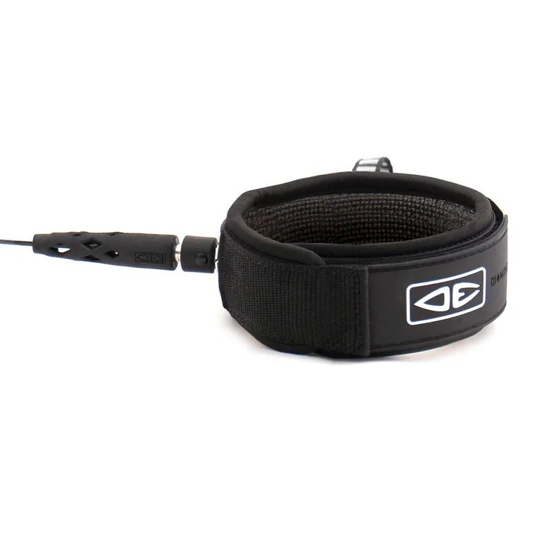 Ocean and Earth Diamond Flex 9ft SUP Coil Knee Leash in Black