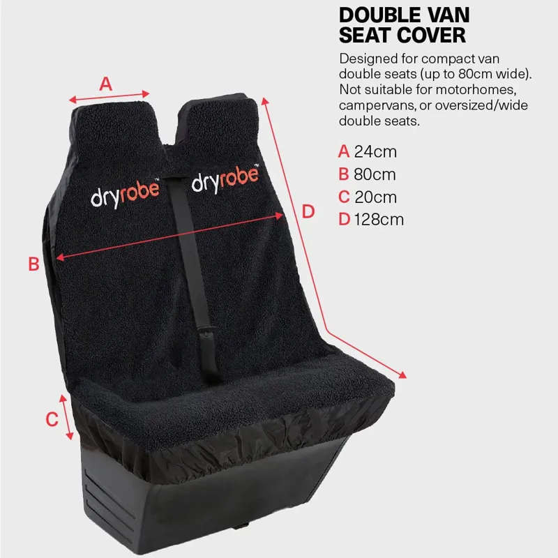 Dryrobe Double Van Seat Cover in Black/Grey-3