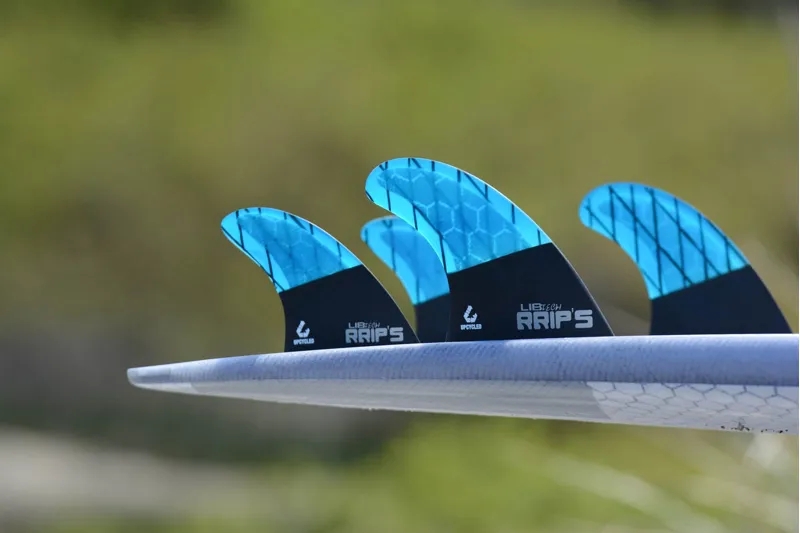 LibTech RRIPs Medium Surfboard Quad Fin Set in Blue-1