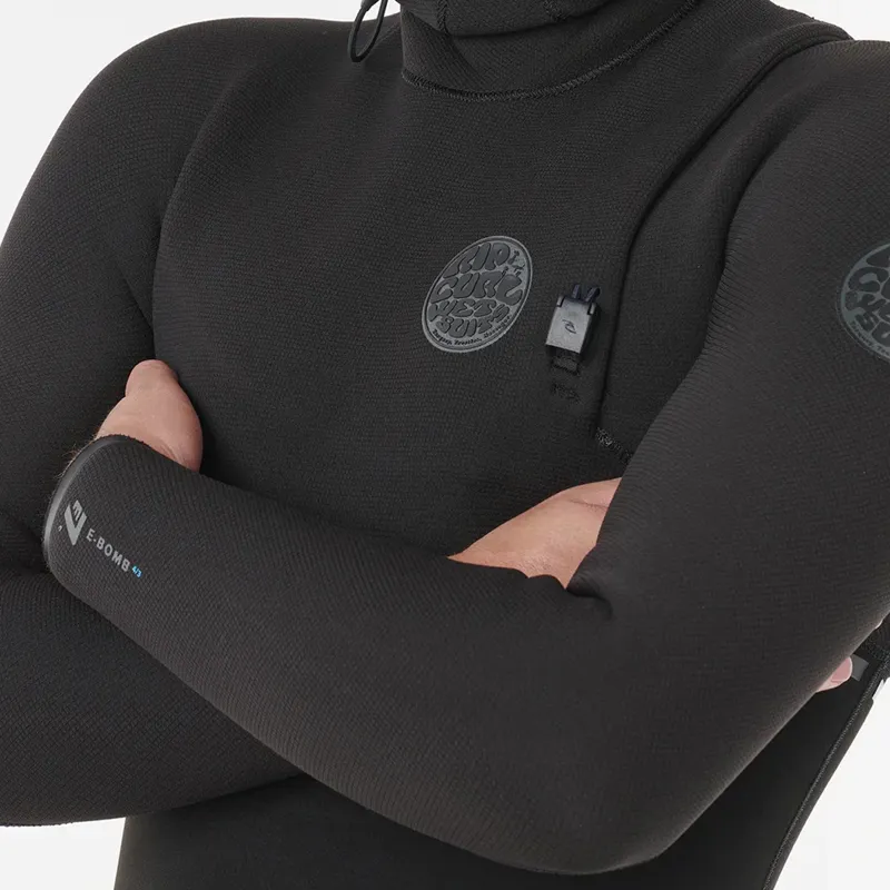 Rip Curl 2025 E Bomb 5/4mm Zip Free Hooded Wetsuit-6