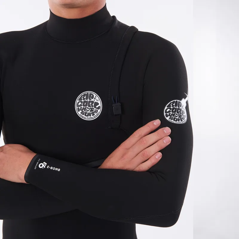 Rip Curl Mens E-Bomb 4/3mm Zip Free Wetsuit in Black-2