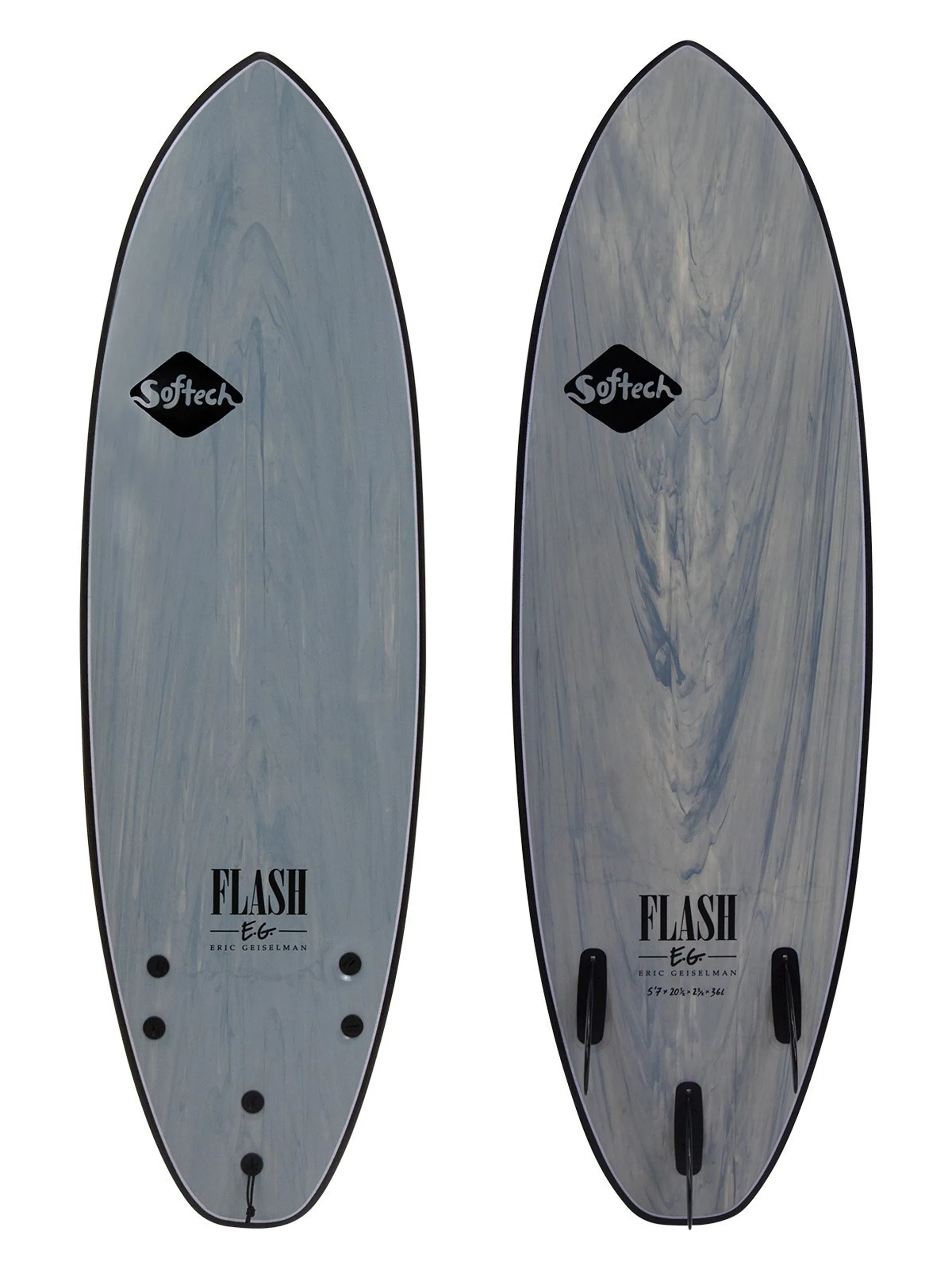 Softech Flash Eric Geiselman Soft Surfboard in Grey Marble - FCS2