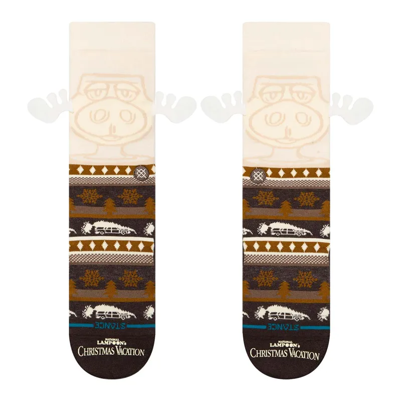 Stance Have Some Eggnog Crew Sock in Brown - SIZE Large-1