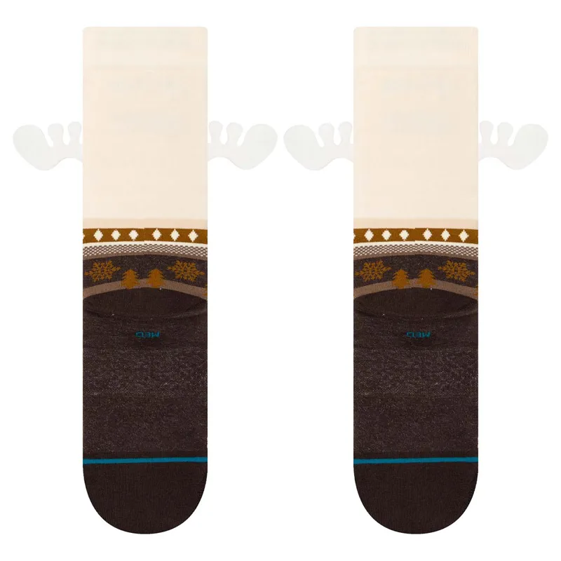 Stance Have Some Eggnog Crew Sock in Brown - SIZE Large-2