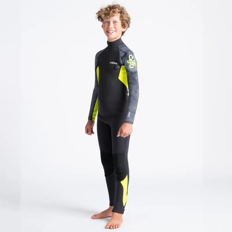 C-Skins / Junior / Element / 3-2mm / Back Zip / Anthracite-Yellow-Black Tiedye