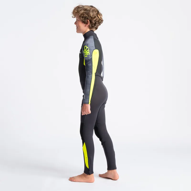 C-Skins / Junior / Element / 3-2mm / Back Zip / Anthracite-Yellow-Black Tiedye-3