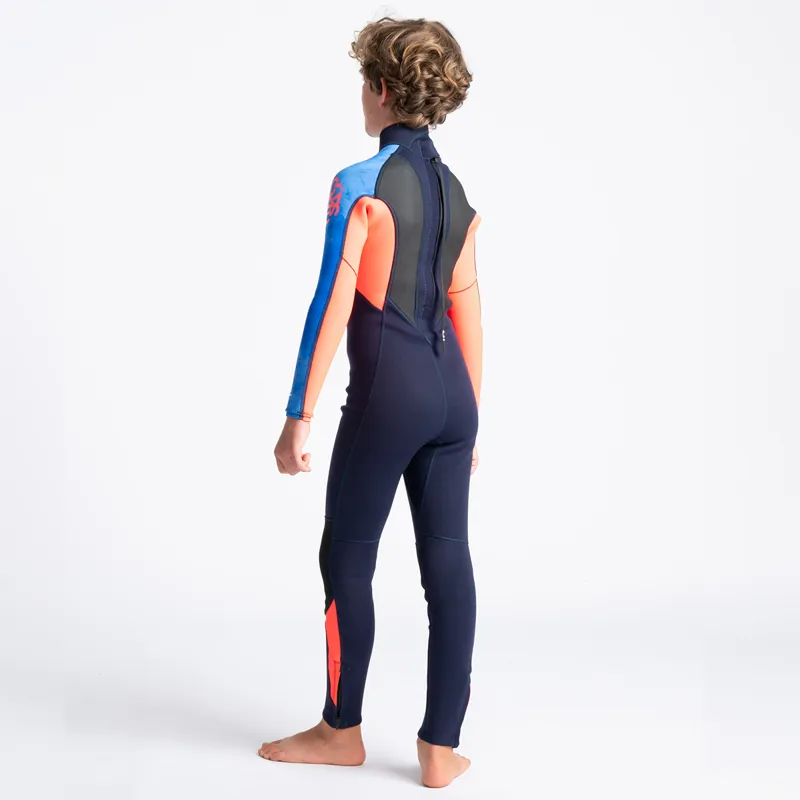 C-Skins / Junior / Element / 3-2mm / Back Zip / Slate Navy-Red-Blue Tiedye-1