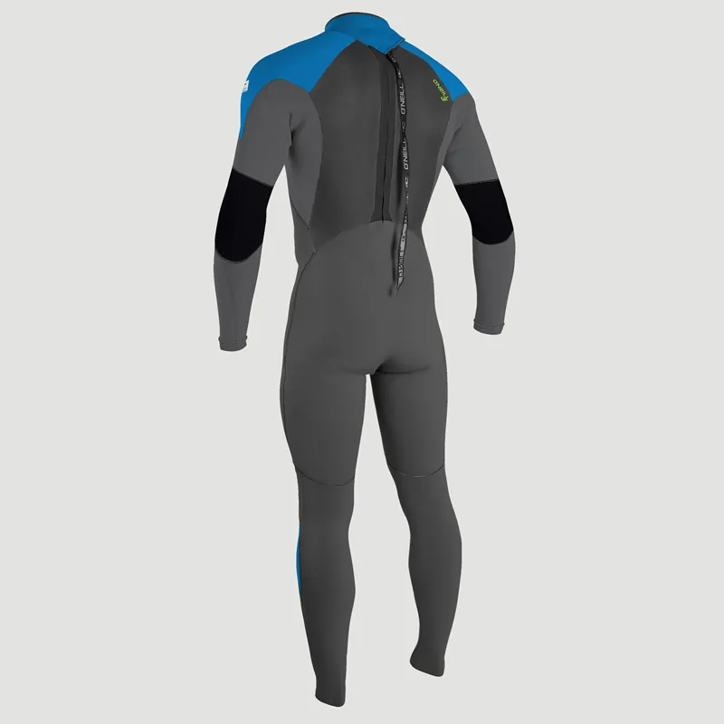 ONeill Youth Epic 5-4mm Back Zip Wetsuit in Black-Graphite-Bali Blue-1