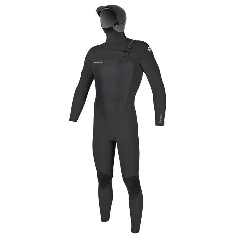 Epic 6/5/4mm Hooded Chest Zip Wetsuit in Black