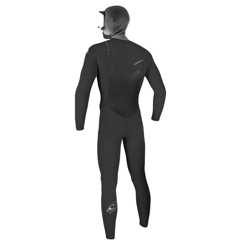 Epic 6/5/4mm Hooded Chest Zip Wetsuit in Black-1