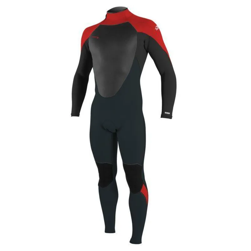 O'Neill Youth Epic 5-4mm Back Zip Wetsuit in Gunmetal-Black-Red