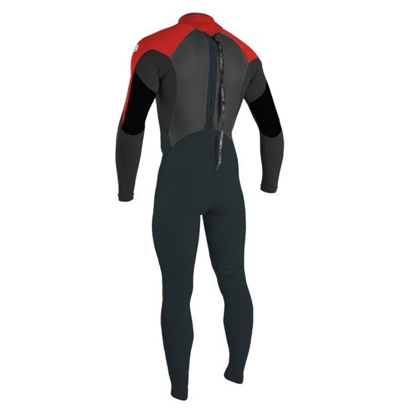 O'Neill Youth Epic 5-4mm Back Zip Wetsuit in Gunmetal-Black-Red-1