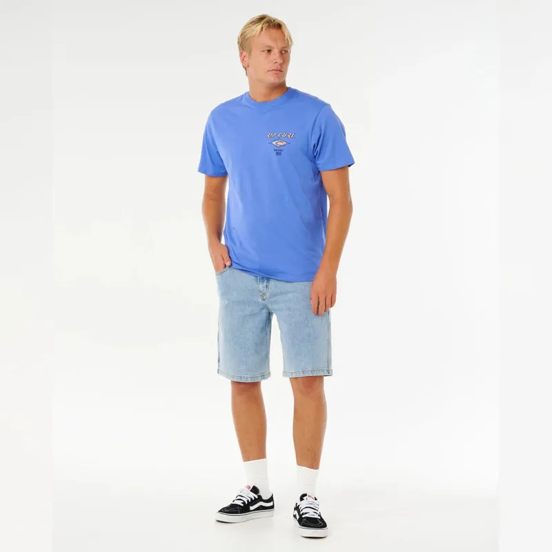 Rip Curl Fade Out Icon Tee in Blue Haze-3