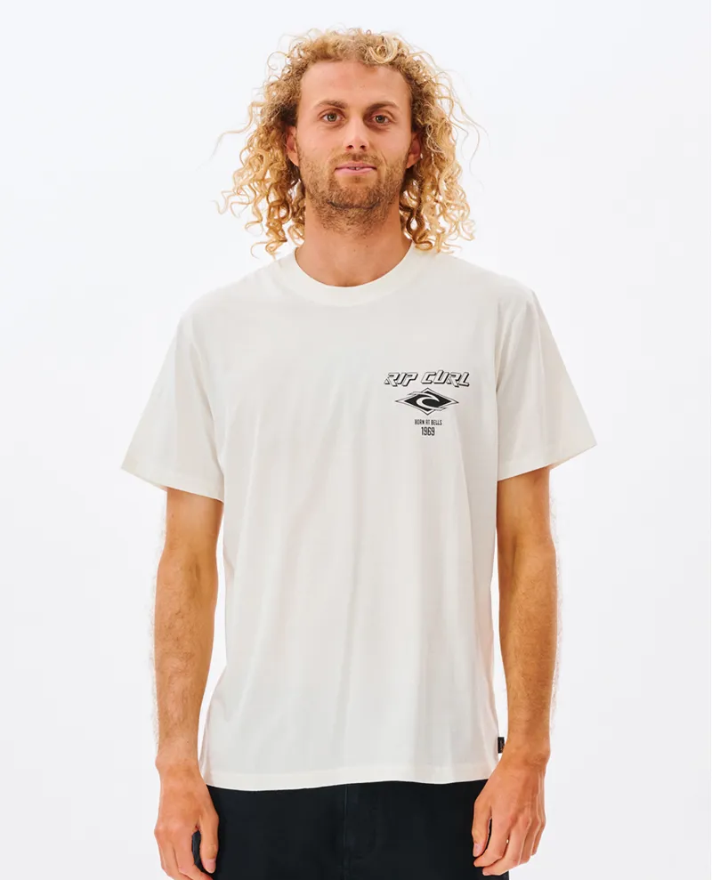 Rip Curl Fade Out Icon Tee in Bone-1