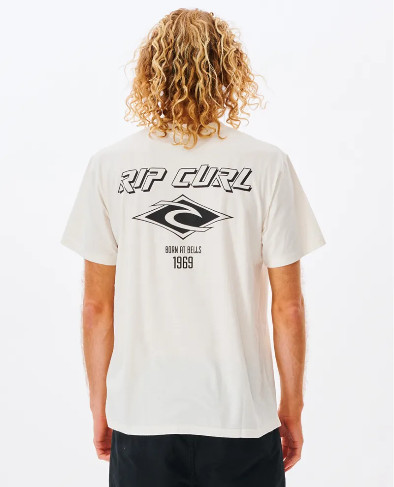 Rip Curl Fade Out Icon Tee in Bone