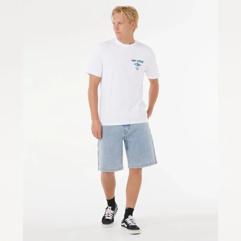Rip Curl Fade Out Icon Tee in White-4