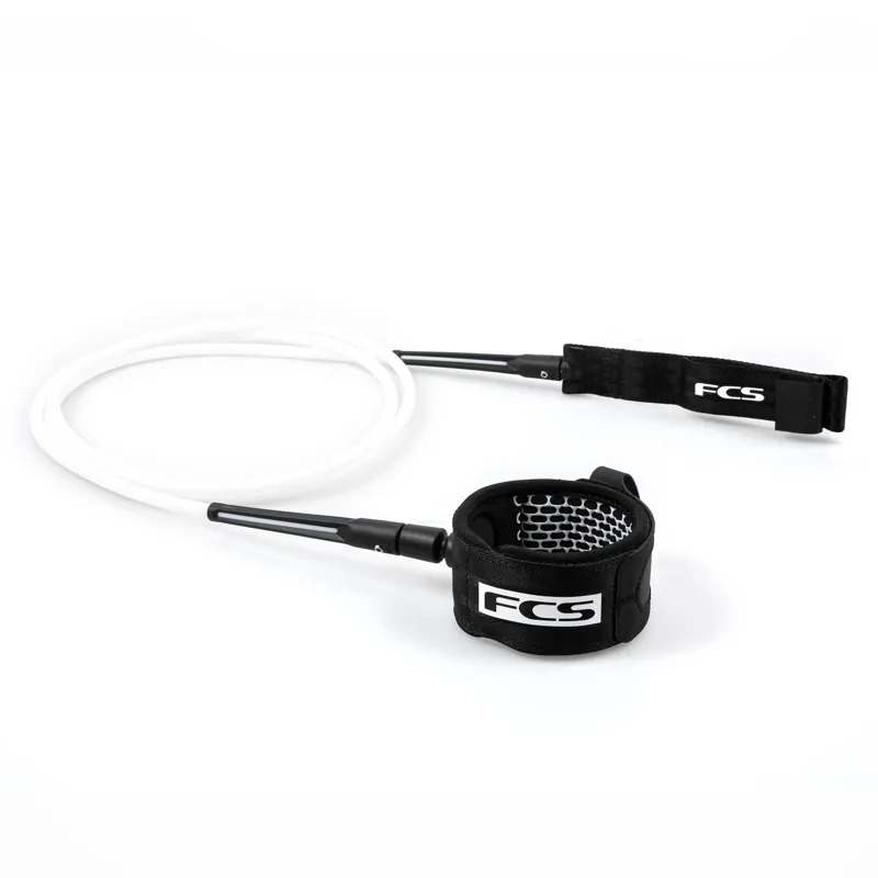 FCS 6ft Competition Essential Leash in White-1