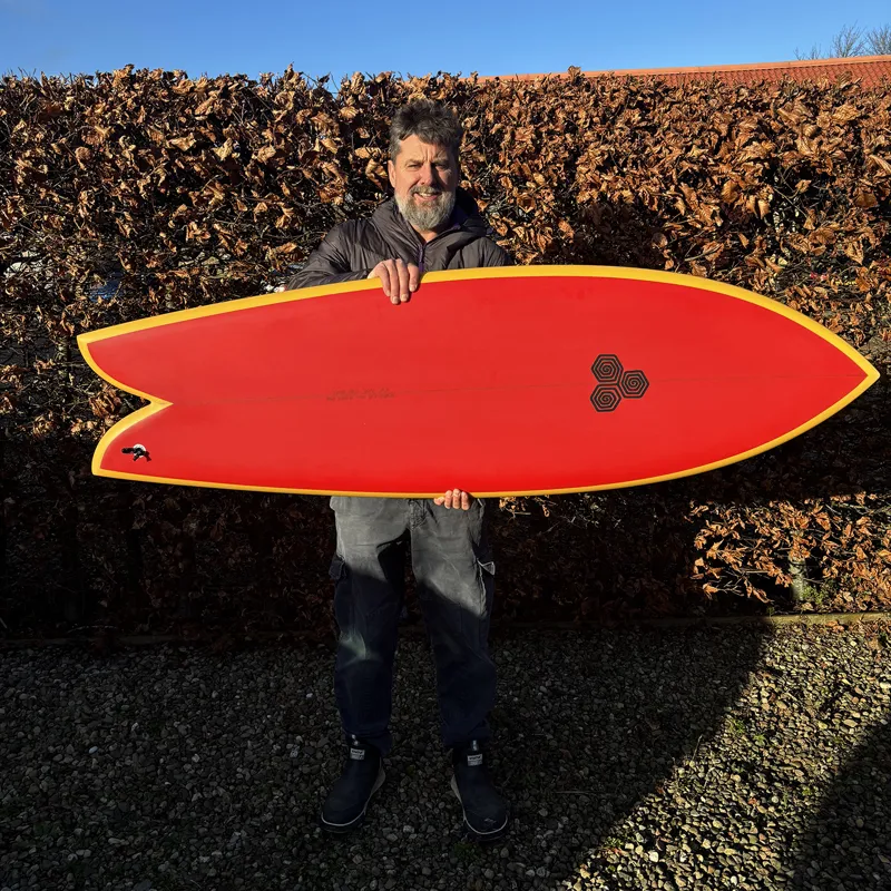 Channel Islands Feb's Fish Surfboard in Red - Futures-5