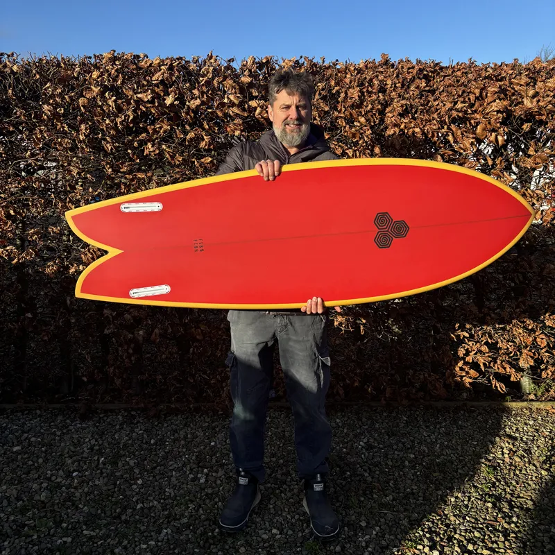 Channel Islands Feb's Fish Surfboard in Red - Futures-6