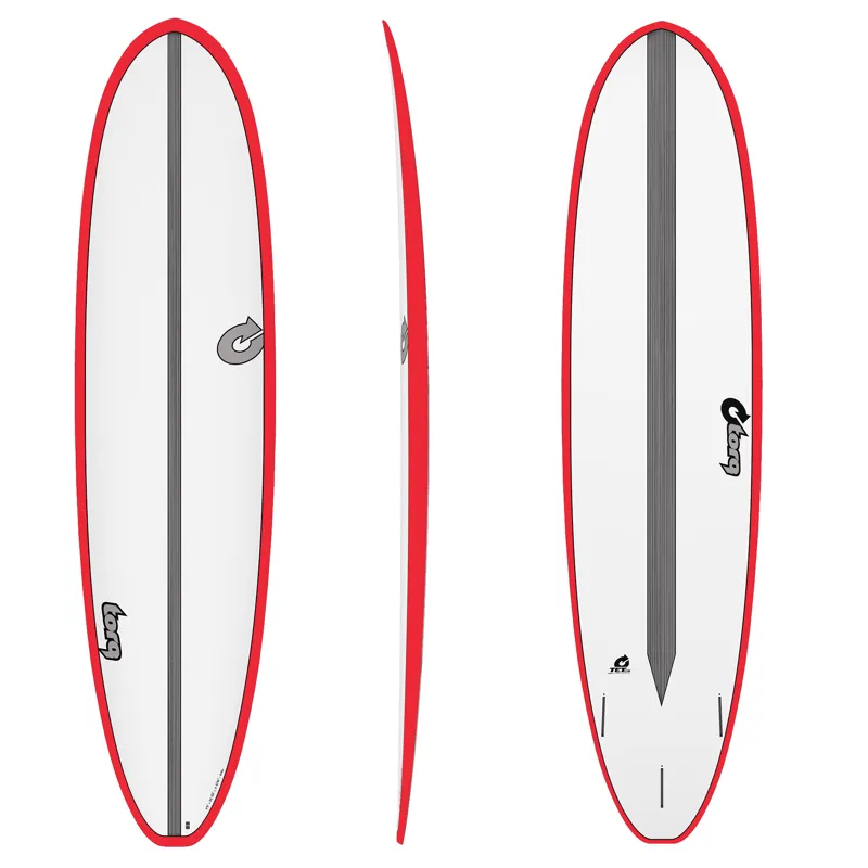 Torn Red/Carbon Strip Fun V Surfboard - Futures