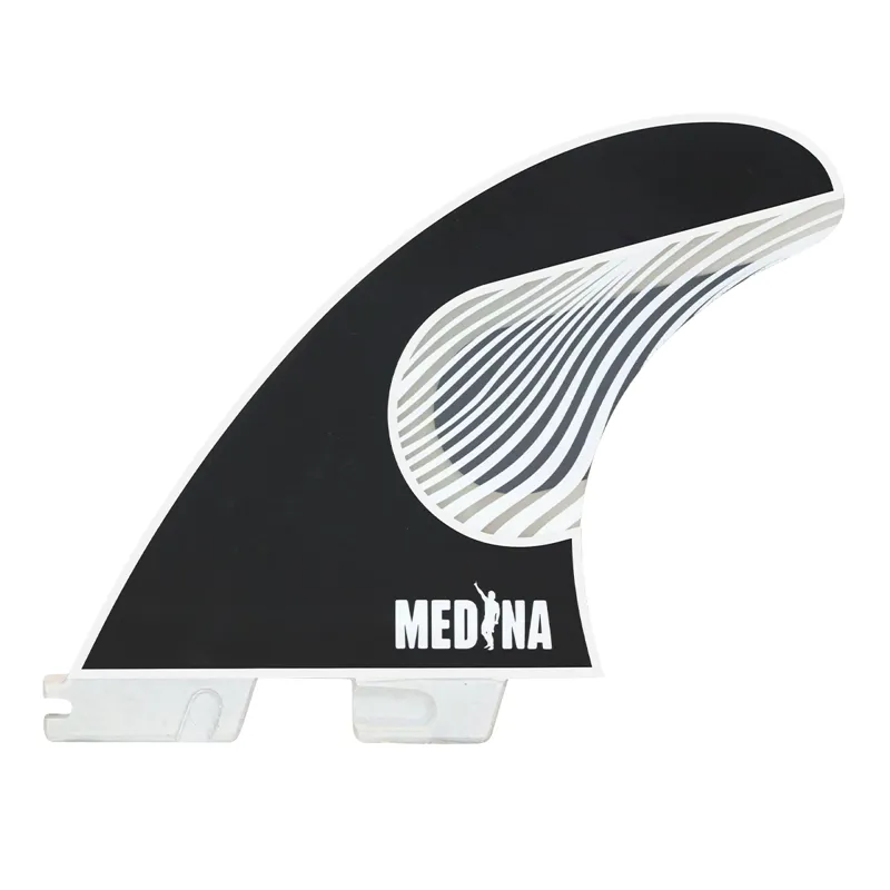 FCS II Gabriel Medina PC Aircore Tri Fin Set in Black/White-1