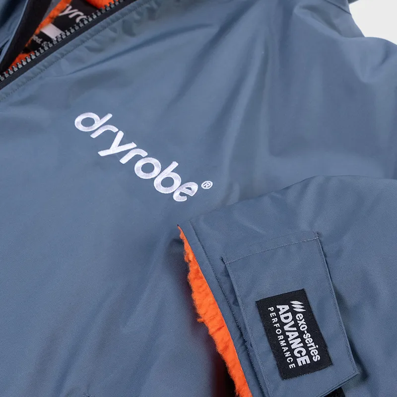 Dryrobe Advance Long Sleeve Change Robe in Charcoal Grey/Orange-2