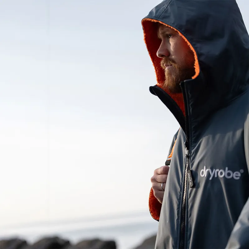 Dryrobe Advance Long Sleeve Change Robe in Charcoal Grey/Orange-3