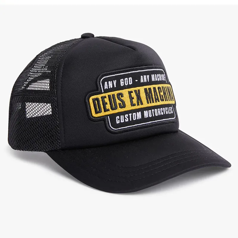 Deus Ex Machina Grip Tape Trucker Cap in Black