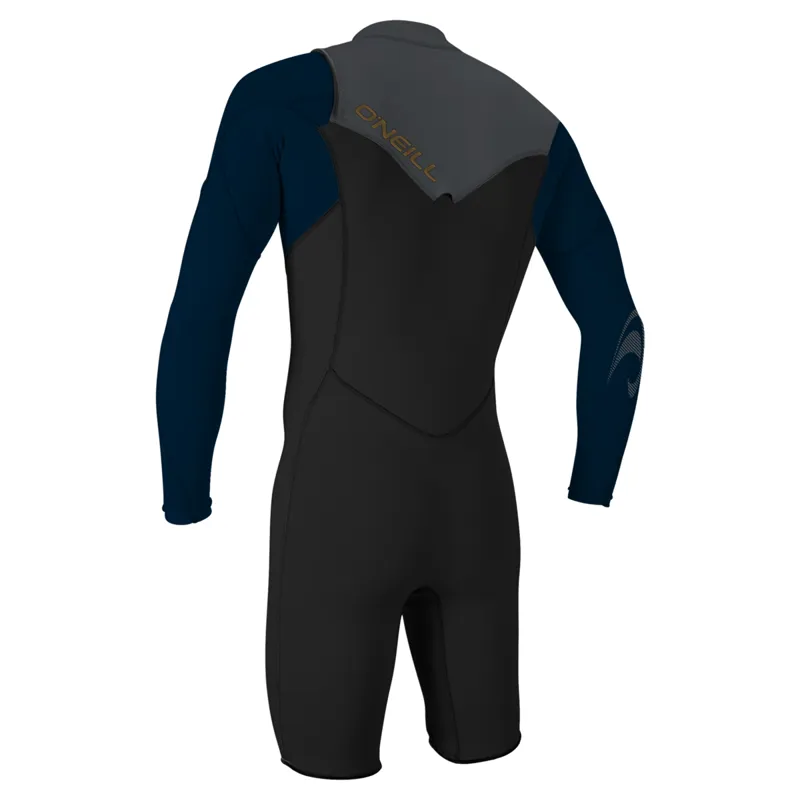 O'Neill Hammer 2mm Chest Zip Long Sleeve Shorty Wetsuit in Black/Abyss-1
