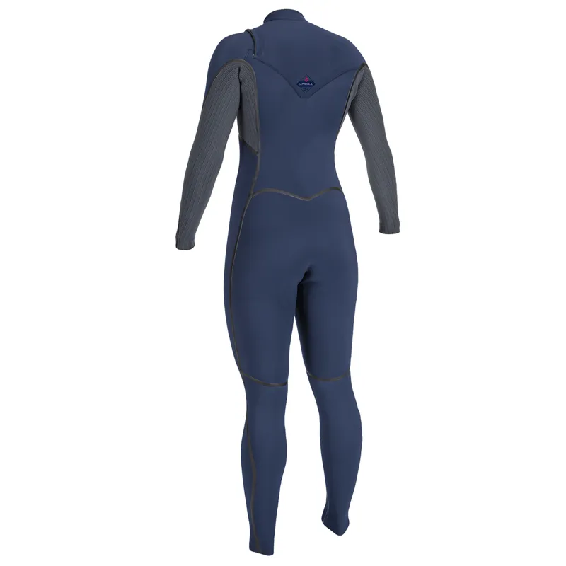 O Neill Womens Hyperfreak Fire 5-4+mm Chest Zip Wetsuit in Navy/Shade-1