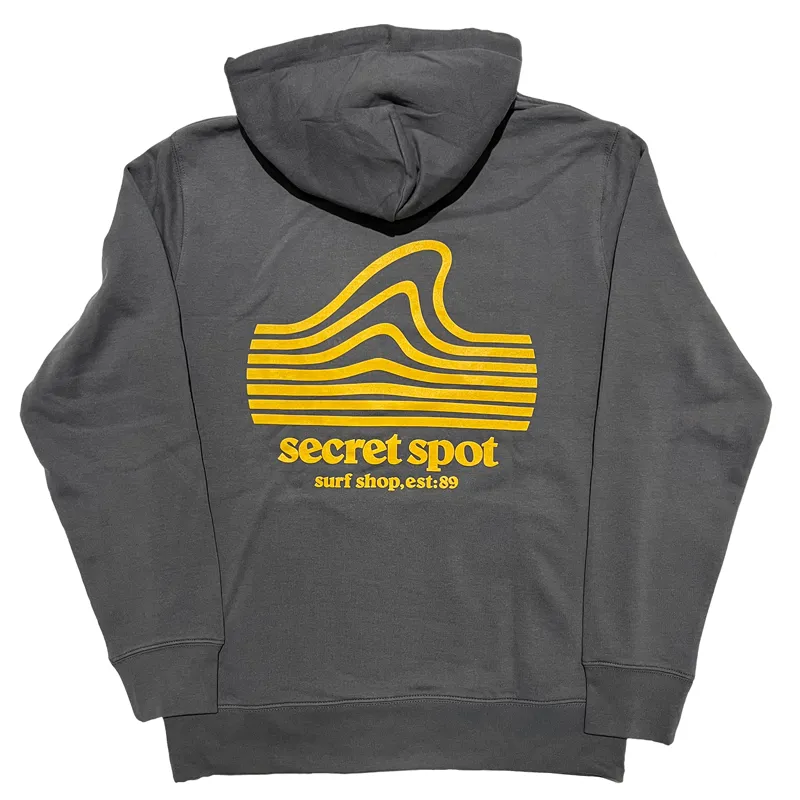 Secret Spot Logo Hoodie in Charcoal/Orange